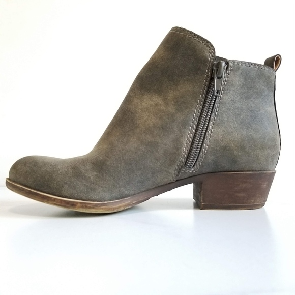 Lucky Brand Girls Brona Ankle Booties Taupe Zip - Picture 3 of 8